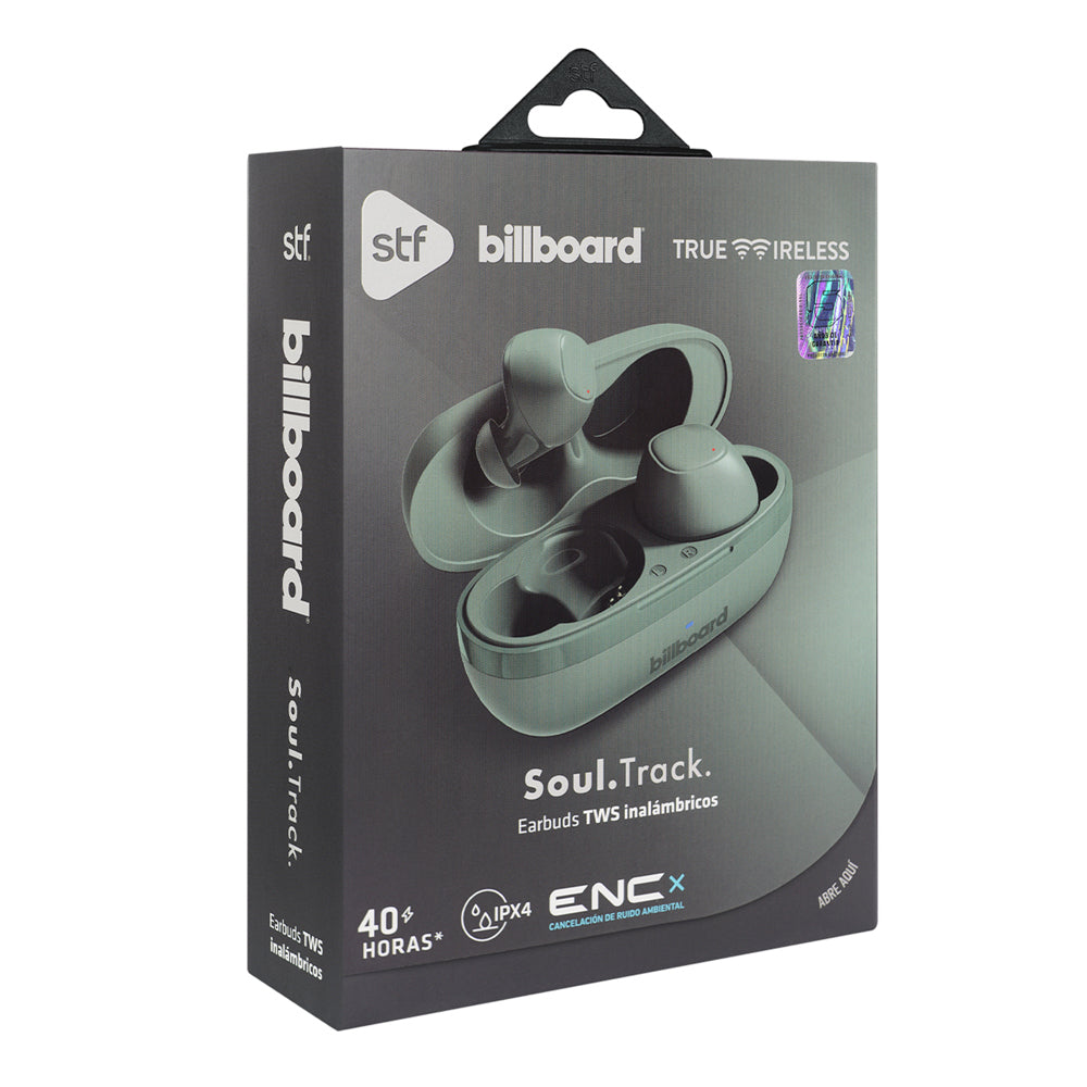 Audifonos Inalambricos Tws Soul Track STF - Billboard 40hrs Uso ENC Protección IPX4 Verde