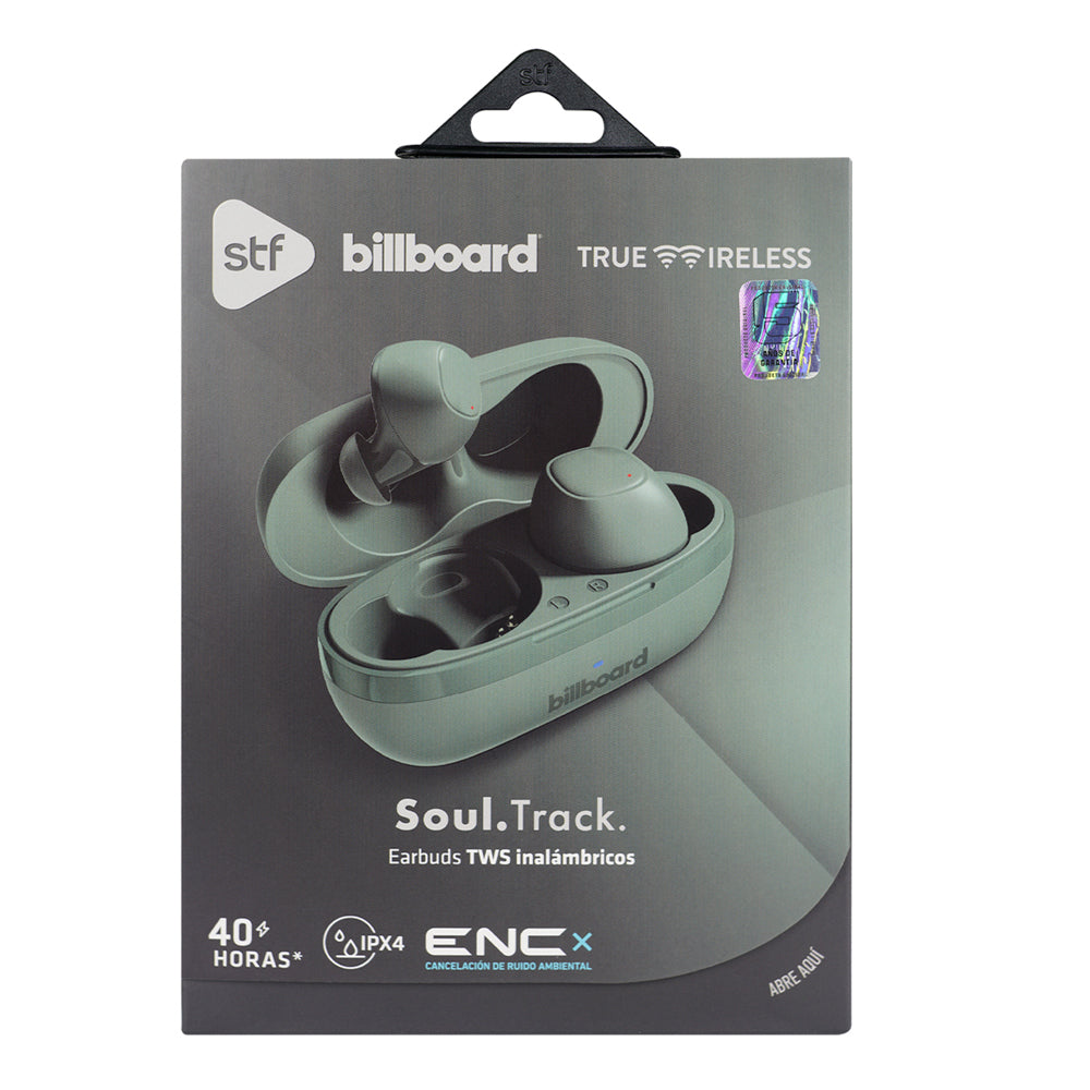 Audifonos Inalambricos Tws Soul Track STF - Billboard 40hrs Uso ENC Protección IPX4 Verde
