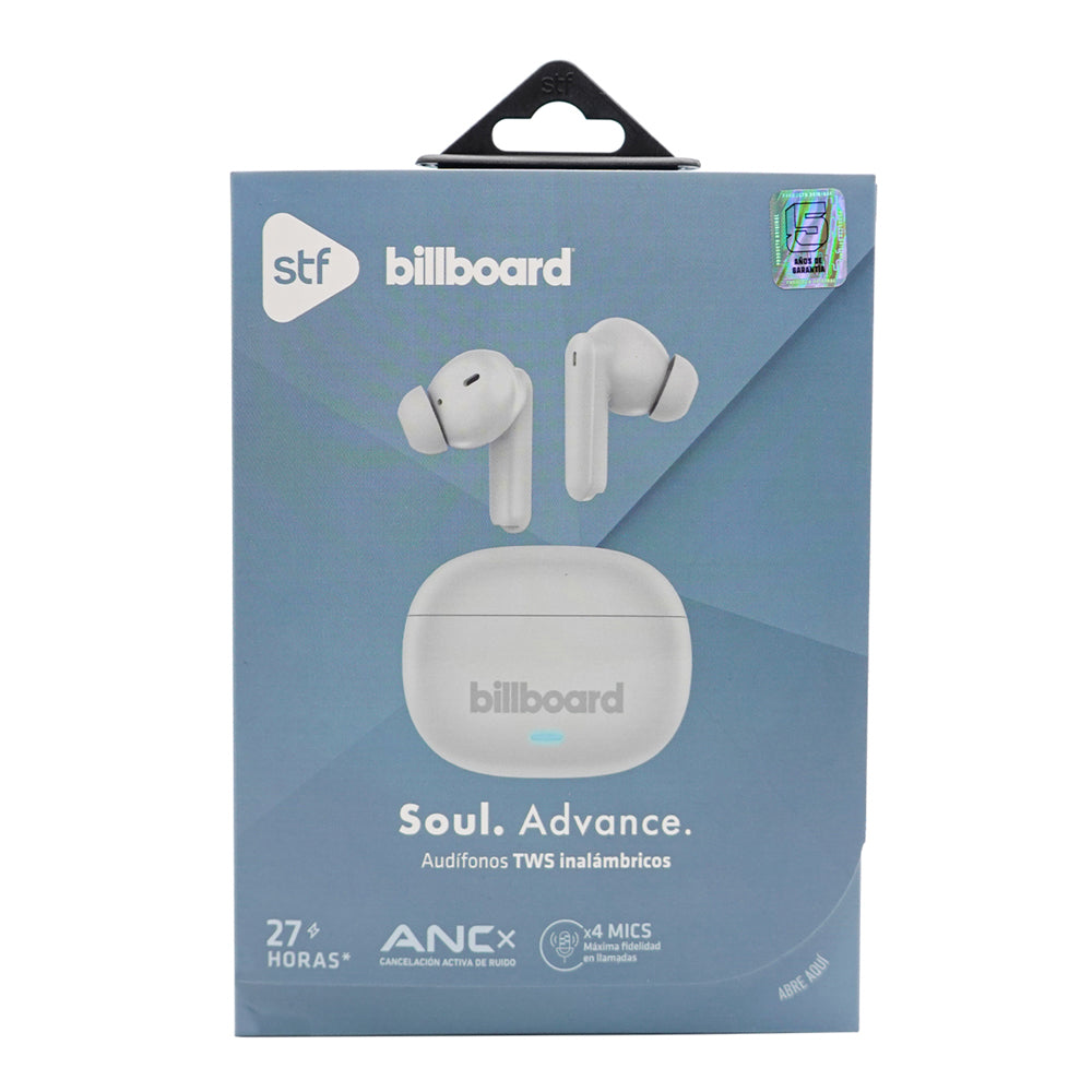 Audifonos Inalambricos Tws Soul Advance STF - Billboard 27hrs Uso ANC/ENC Protección IPX4 Blanco