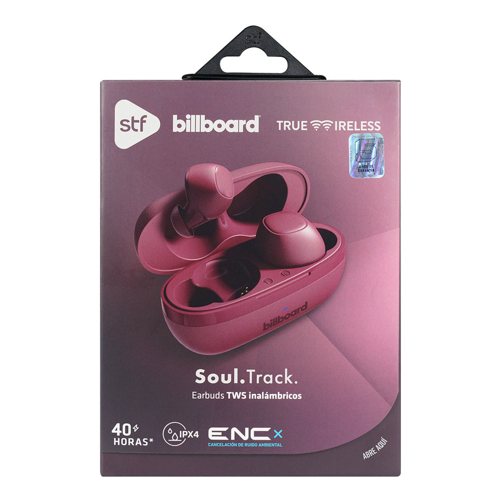 Audifonos Inalambricos Tws Soul Track STF - Billboard 40hrs Uso ENC Protección IPX4 Vino