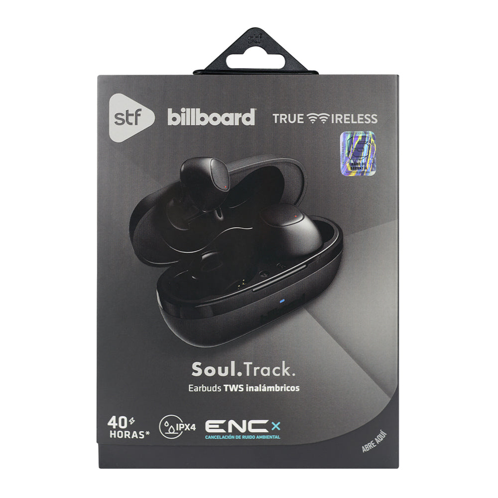 Audifonos Inalambricos Tws Soul Track STF - Billboard 40hrs Uso ENC Protección IPX4 Negro