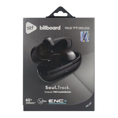 Audifonos Inalambricos Tws Soul Track STF - Billboard 40hrs Uso ENC Protección IPX4 Negro