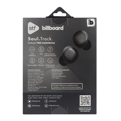 Audifonos Inalambricos Tws Soul Track STF - Billboard 40hrs Uso ENC Protección IPX4 Negro