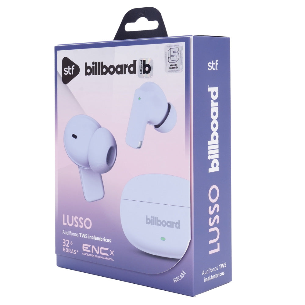 Audifonos Inalambricos Tws Lusso STF - Billboard 32hrs Uso ENC Morado