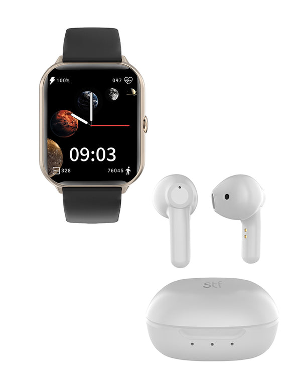 Kit STF Smartwatch Reloj Kronos Blaze + Audífonos True Wireless Kun