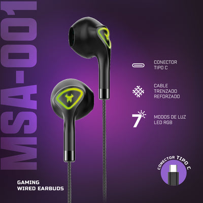 Audífonos Gamer Alámbricos In Ear Beast STF MSA-001 Videojuegos, Micrófono, 7 modos Luz