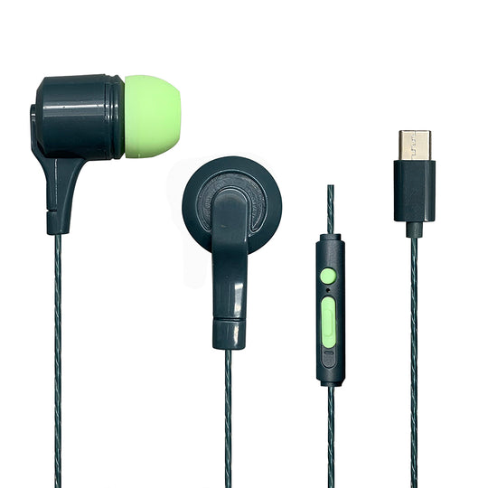 Audífonos alámbricos In-Ear VIVA: Tipo C, 10mm Verde