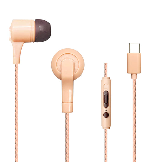 Audífonos alámbricos In-Ear VIVA: Tipo C, 10mm Rosa