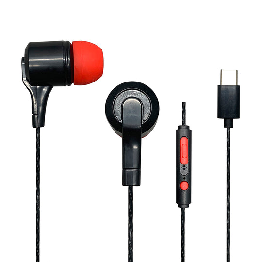Audífonos alámbricos In-Ear VIVA: Tipo C, 10mm Rojo