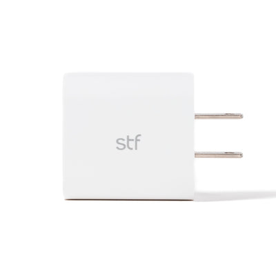 Cargador Pared STF 20W Doble Salida Carga Ultra Rápida 3A Tipo C + USB blanco