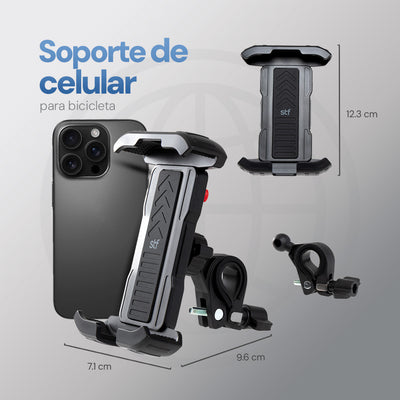 Soporte Celular Universal 360°  STF Antivibración para Moto, Bici, Carrito