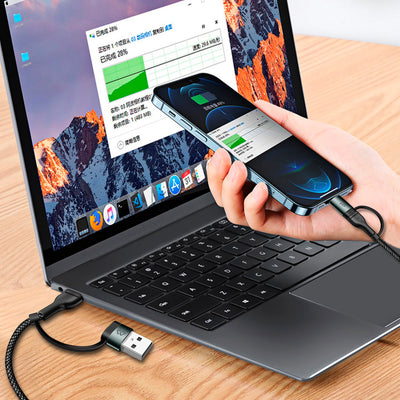 Cable 4 en 1 Tipo C/USB a Tipo C/Lightning STF 60W Carga Rápida 1.8m