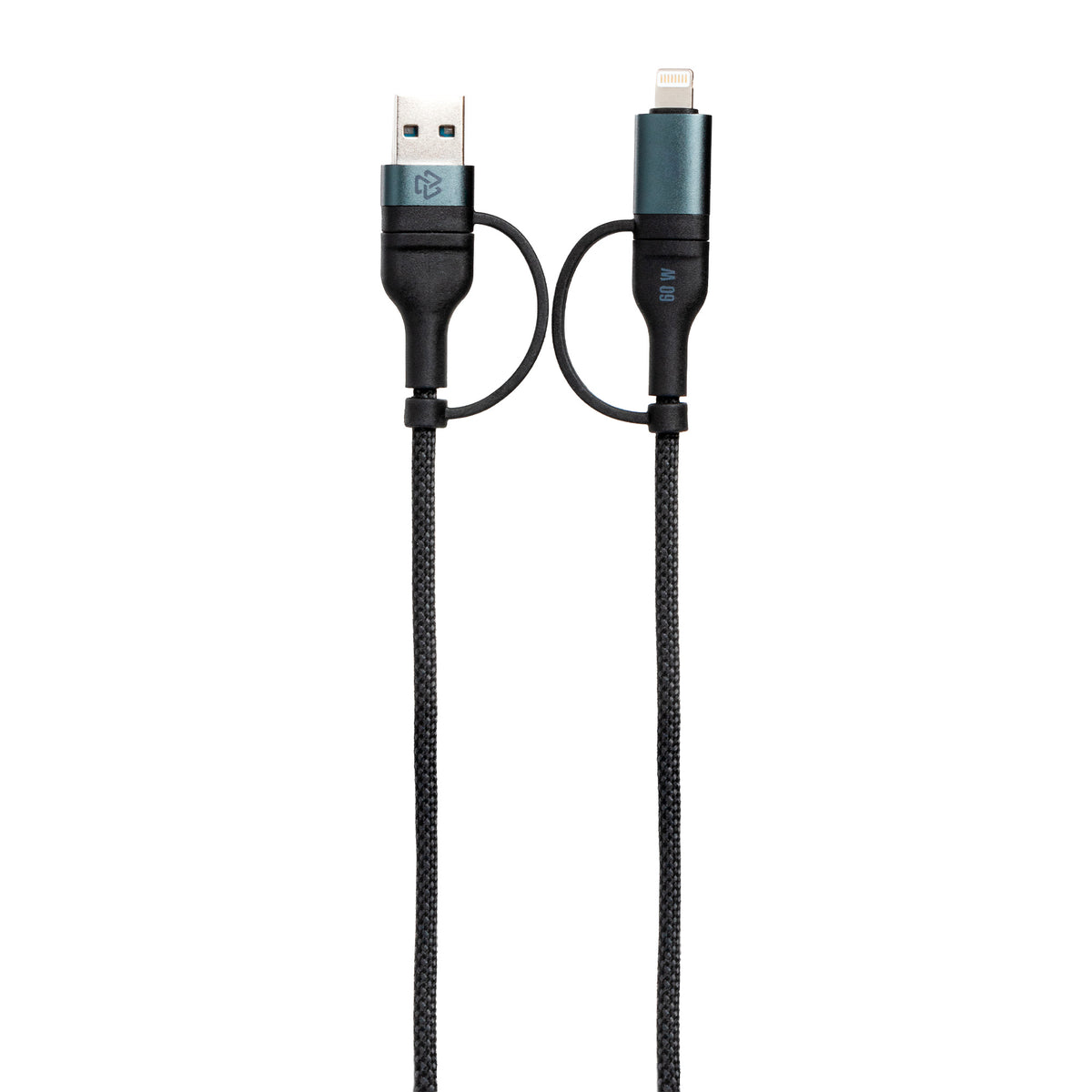 Cable 4 en 1 Tipo C/USB a Tipo C/Lightning STF 60W Carga Rápida 1.8m