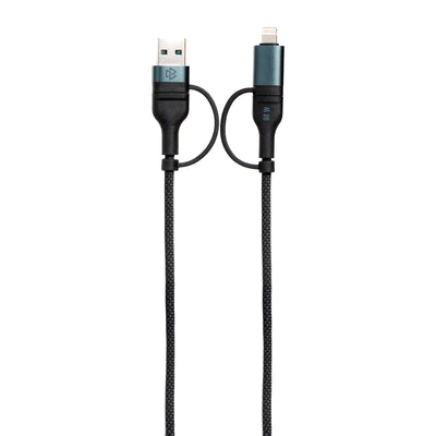 Cable 4 en 1 Tipo C/USB a Tipo C/Lightning STF 60W Carga Rápida 1.8m