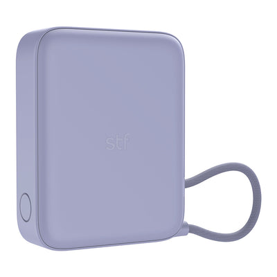Batería Portátil Power Bank STF 10000 mAh 20W PD Cable tipo C integrado Lila
