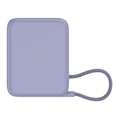 Batería Portátil Power Bank STF 10000 mAh 20W PD Cable tipo C integrado Lila