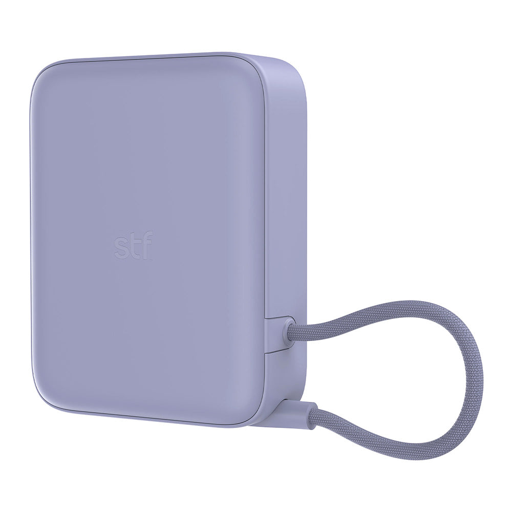Batería Portátil Power Bank STF 10000 mAh 20W PD Cable tipo C integrado Lila