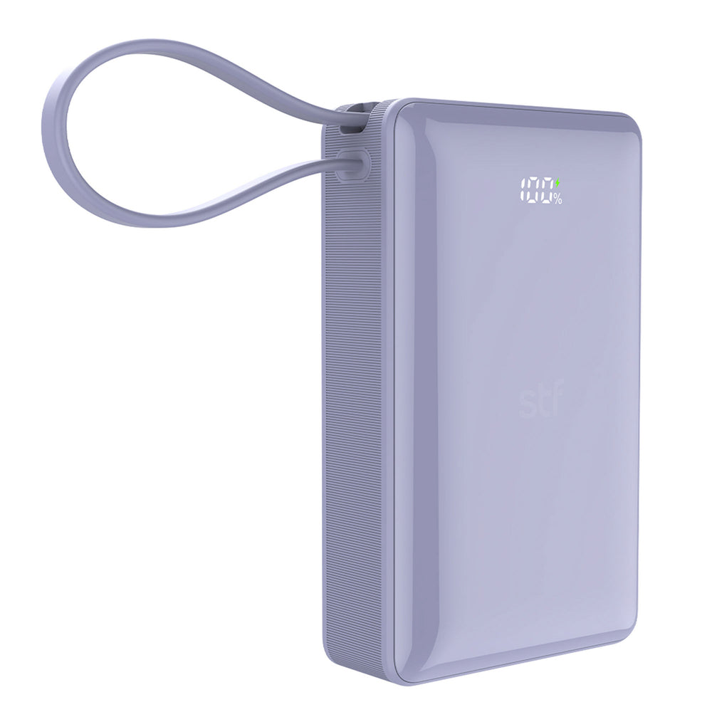 Batería Portátil Power Bank STF 20000 mAh 20W PD Cable tipo C Lila