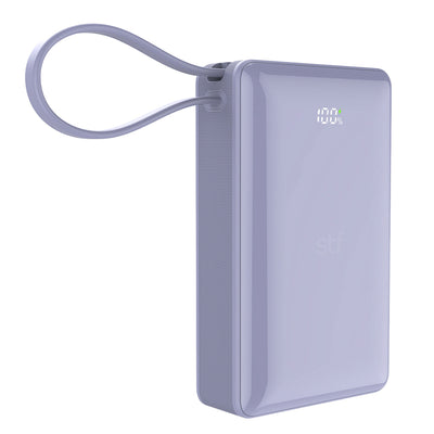 Batería Portátil Power Bank STF 20000 mAh 20W PD Cable tipo C Lila