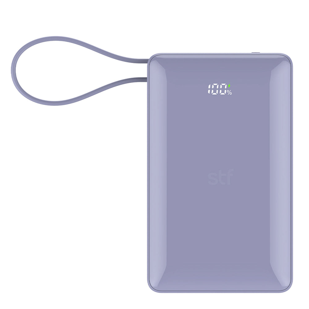 Batería Portátil Power Bank STF 20000 mAh 20W PD Cable tipo C Lila