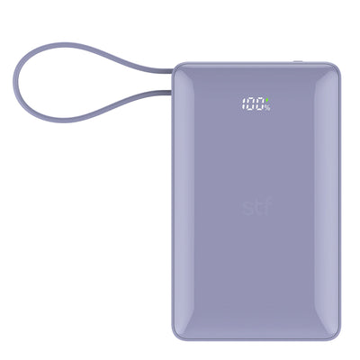 Batería Portátil Power Bank STF 20000 mAh 20W PD Cable tipo C Lila