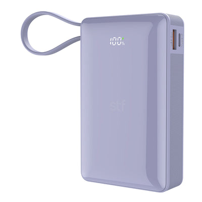 Batería Portátil Power Bank STF 20000 mAh 20W PD Cable tipo C Lila