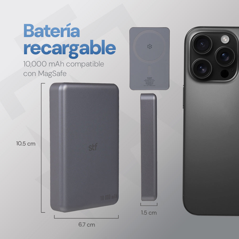 Batería Portátil Power Bank STF 10000 mAh 20W MagSafe Carga Ultra Rápida