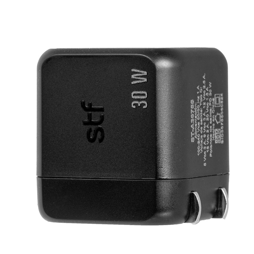 Cargador Pared STF GaN 30W Tipo C Carga Rápida Compacto