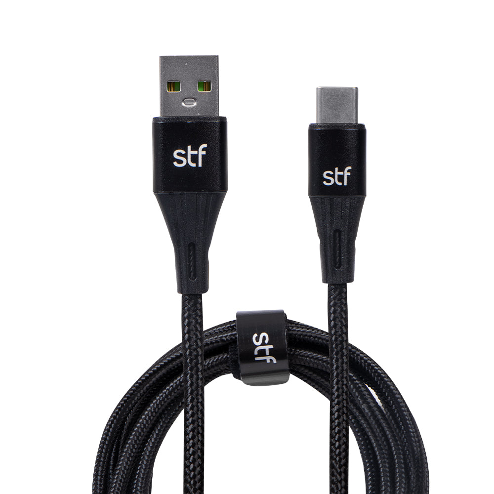 Cable USB a Tipo C STF 1.8m Carga Ultra Rápida 32W Transferencia Datos Negro
