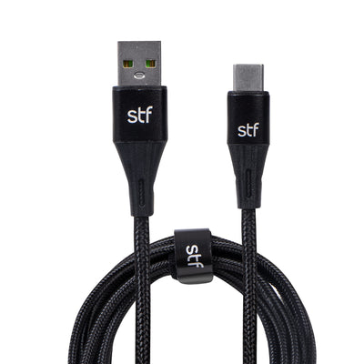 Cable USB a Tipo C STF 1.8m Carga Ultra Rápida 32W Transferencia Datos Negro