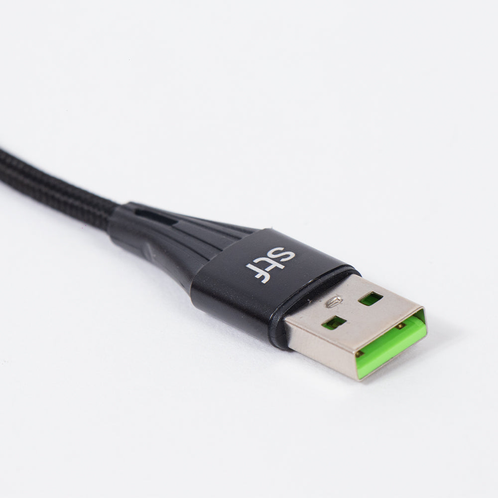 Cable USB a Tipo C STF 1.8m Carga Ultra Rápida 32W Transferencia Datos Negro