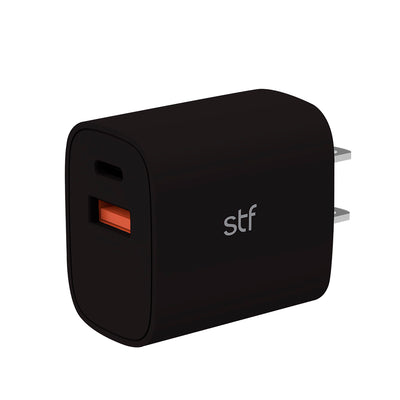 Cargador Pared STF 12W Doble Salida Carga Rápida 2.4A Tipo C + USB