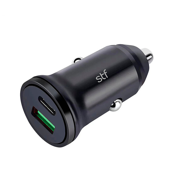 Cargador de auto 18W | STF Carga Rapida | 2 Puertos 1 tipoC 1 USB