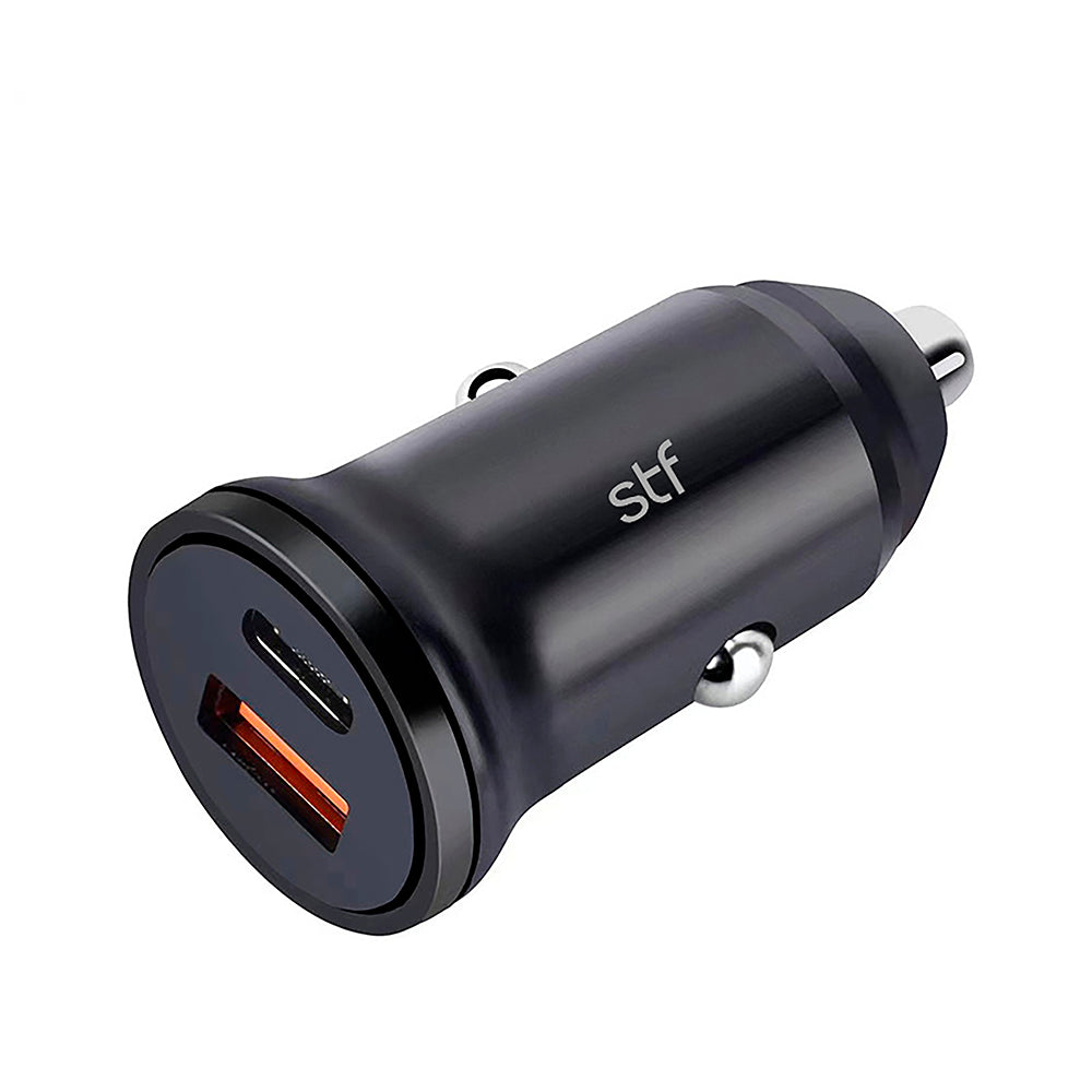 Cargador Auto Dual STF Carga Ultra Rápida 20W Tipo C PD + USB QC 3.0