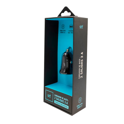 Cargador Auto Dual STF Carga Ultra Rápida 20W Tipo C PD + USB QC 3.0