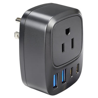 Contacto pared STF GaN 30W USB y USB-C - Carga ultra rápida 5 dispositivos