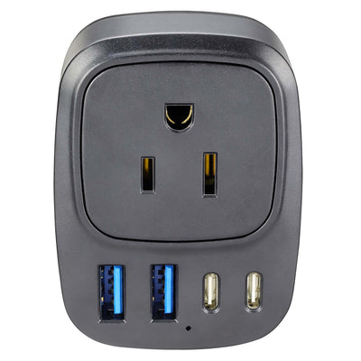 Contacto pared STF GaN 30W USB y USB-C - Carga ultra rápida 5 dispositivos