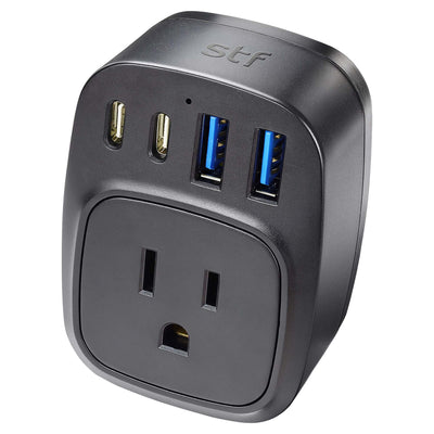 Contacto pared STF GaN 30W USB y USB-C - Carga ultra rápida 5 dispositivos
