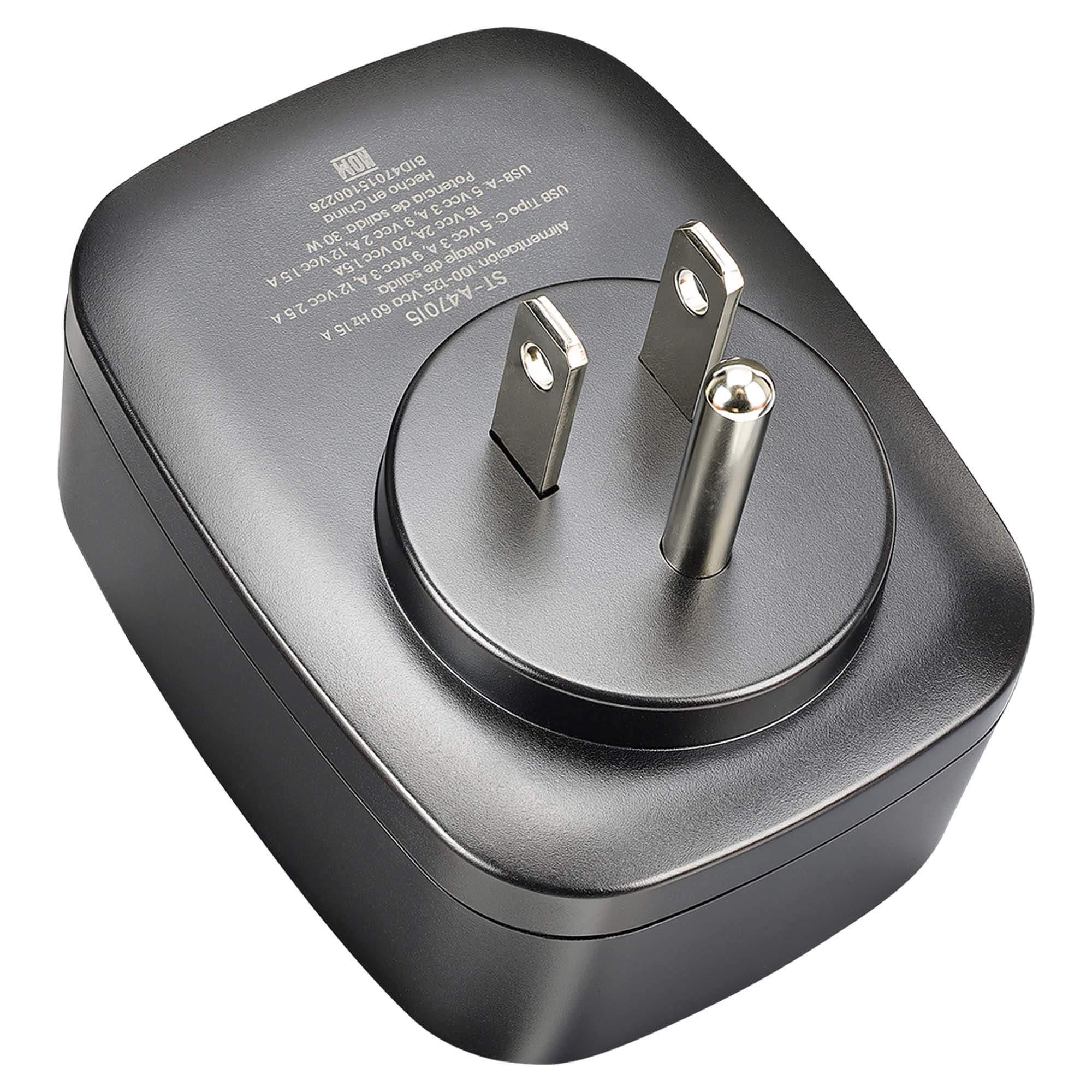 Contacto pared STF GaN 30W USB y USB-C - Carga ultra rápida 5 dispositivos