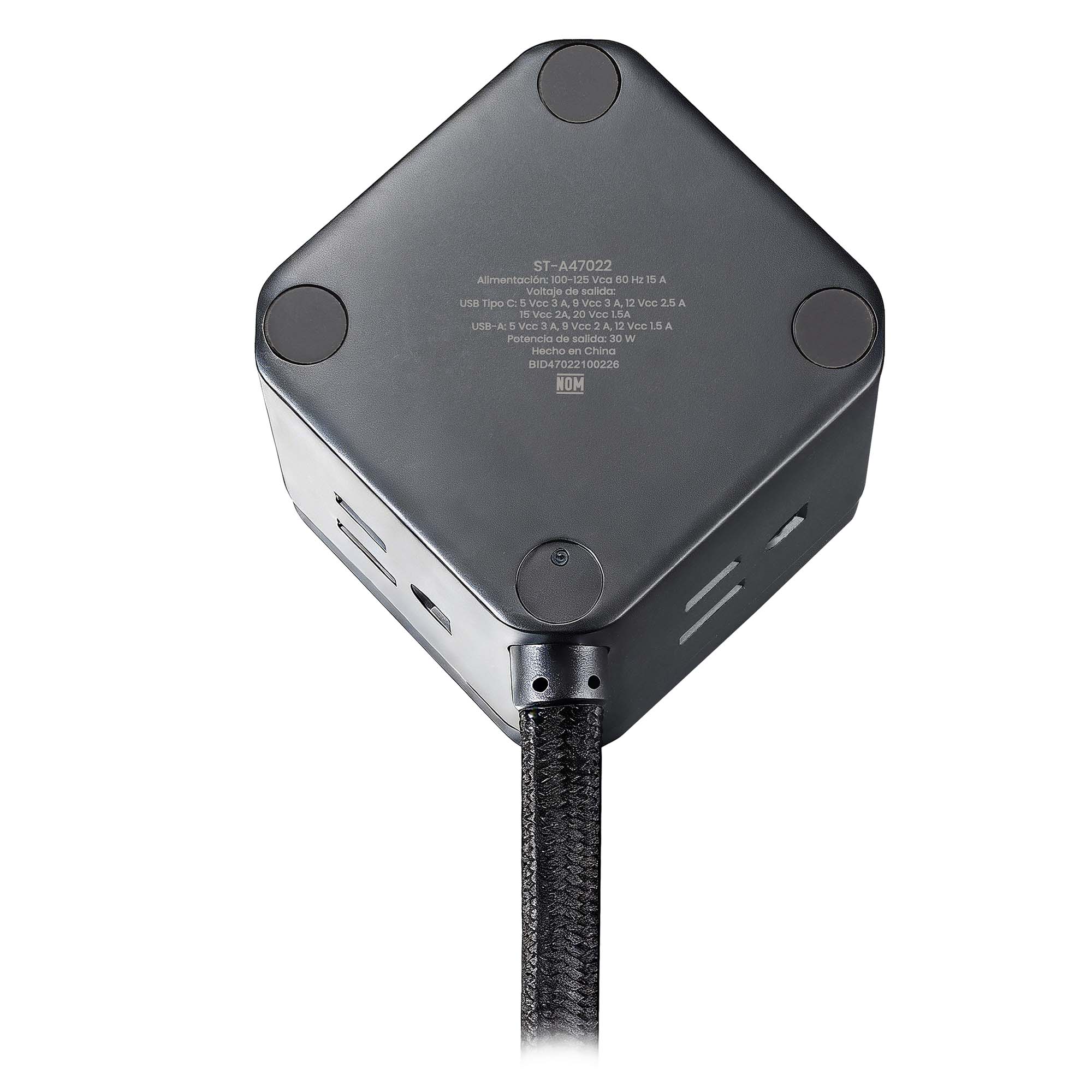 Multicontacto con extensión eléctrica STF GaN 30W USB y USB-C | Carga ultra rápida