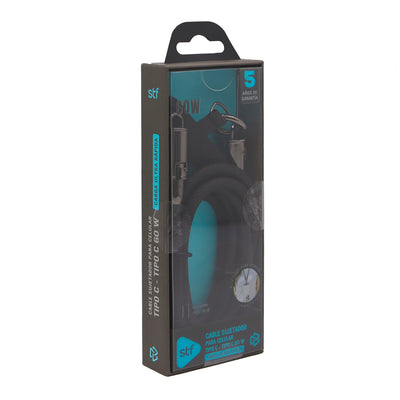 Cable Sujetador Tipo C STF 60W, Carga Rápida, Uso al Cuello, 120 cm
