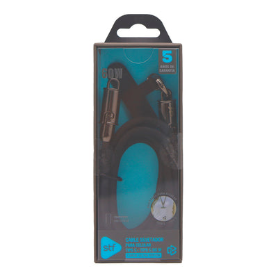 Cable Sujetador Tipo C STF 60W, Carga Rápida, Uso al Cuello, 120 cm
