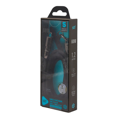 Cable Sujetador Tipo C STF 60W, Carga Rápida, Uso al Cuello, 120 cm