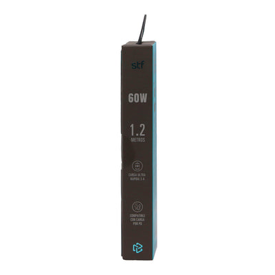 Cable Sujetador Tipo C STF 60W, Carga Rápida, Uso al Cuello, 120 cm