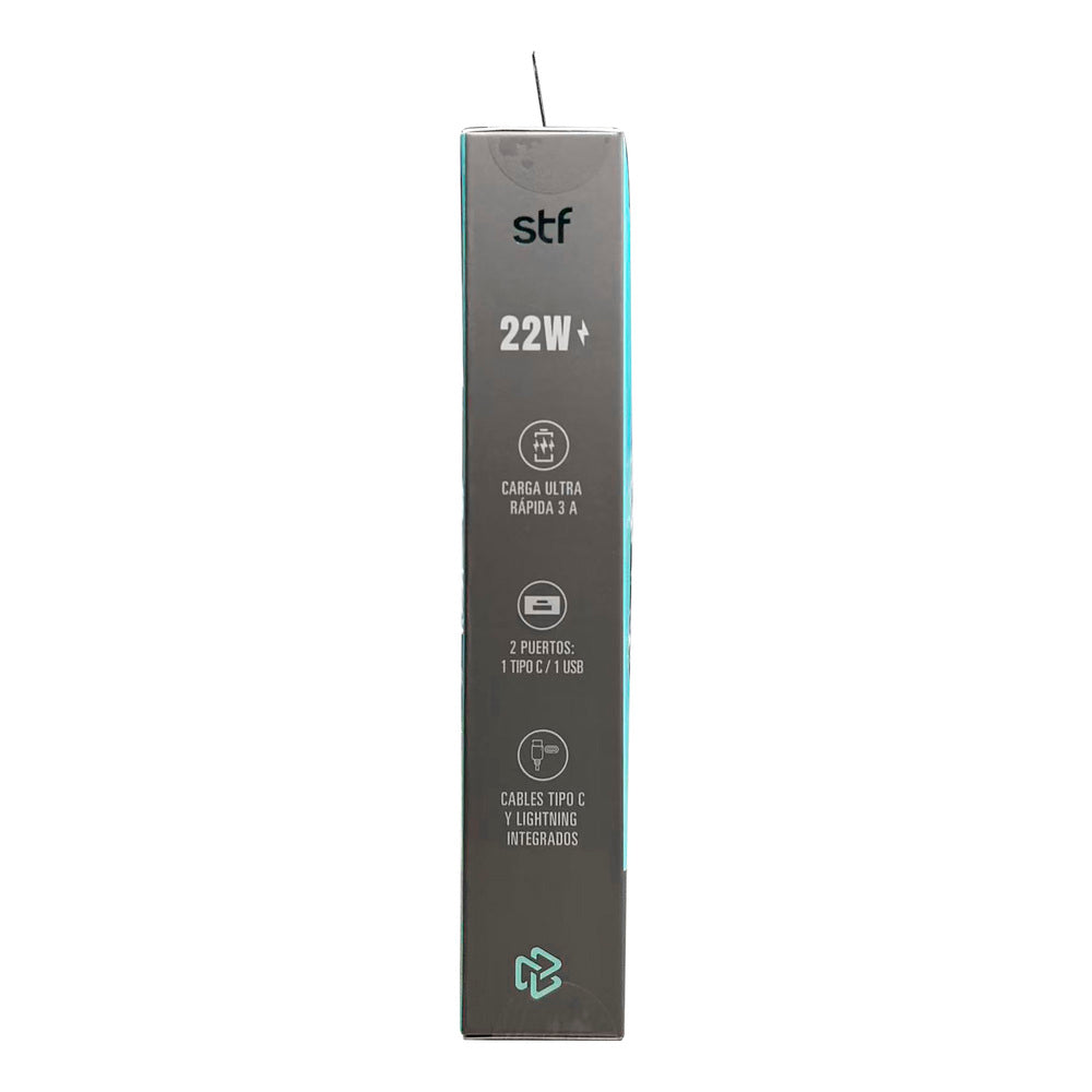 Batería Portátil Power Bank STF 20000 mAh 22W Cables Incluidos Tipo C y Lightning