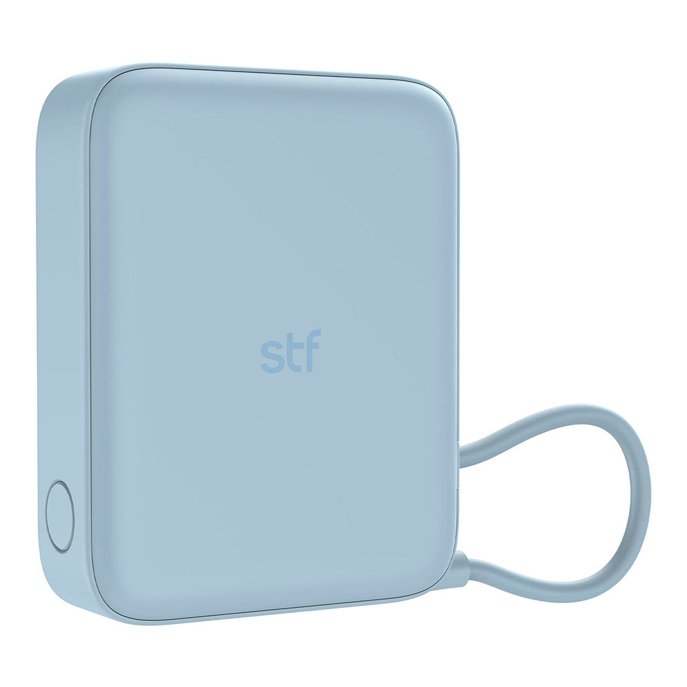 Batería Portátil Power Bank STF 10000 mAh 20W PD Cable tipo C integrado Azul