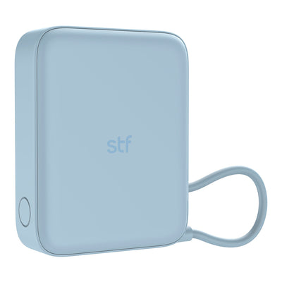 Batería Portátil Power Bank STF 10000 mAh 20W PD Cable tipo C integrado Azul
