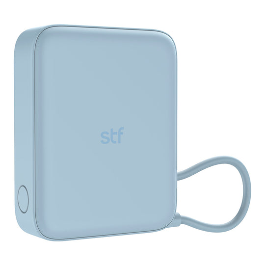 Batería Power Bank Portátil STF 10 000 mAh 20W PD Cable tipo C integrado Azul