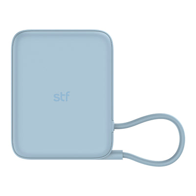 Batería Portátil Power Bank STF 10000 mAh 20W PD Cable tipo C integrado Azul