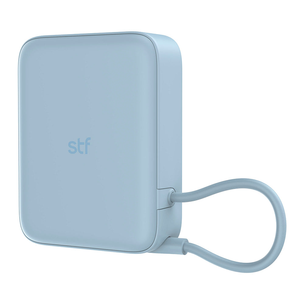 Batería Portátil Power Bank STF 10000 mAh 20W PD Cable tipo C integrado Azul